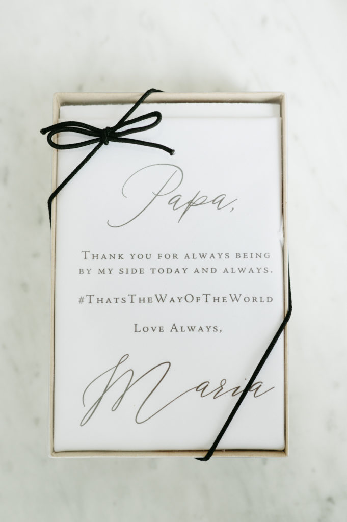 A custom note from the bride to her father