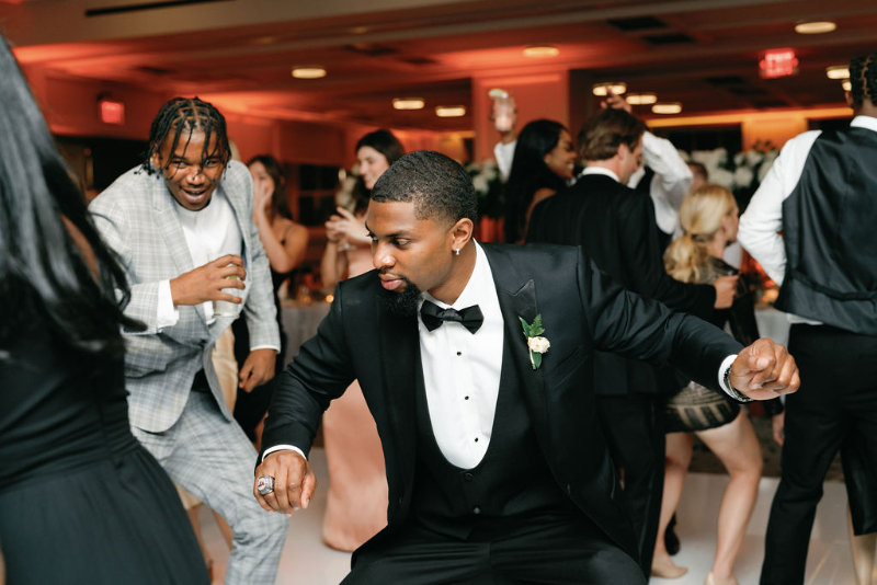 groomsmen on dance floor