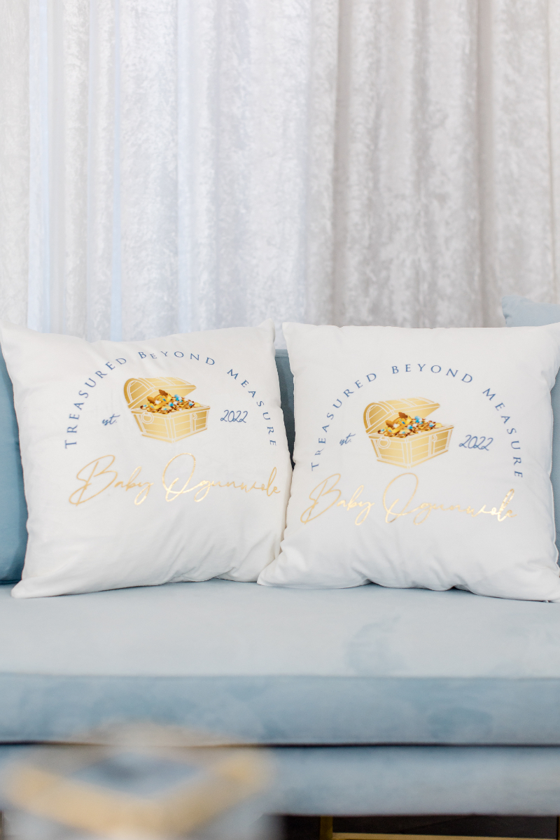 custom pillows for baby shower with theme treasured beyond measure
