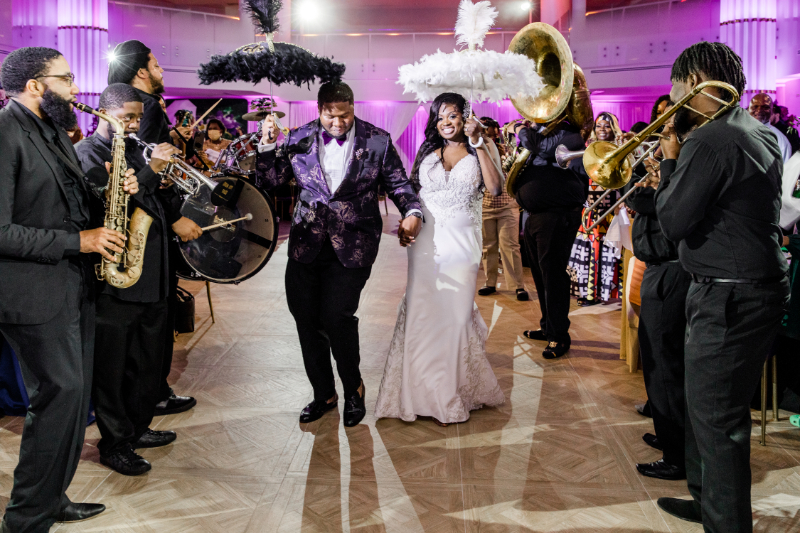 Luxury New Orleans theme wedding in Washington DC at the Schuyler