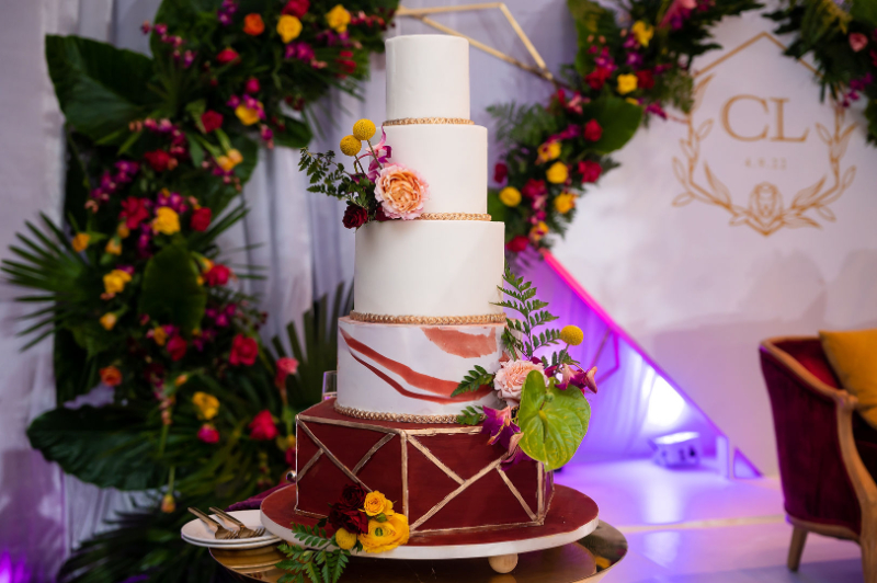 five tier wedding cake