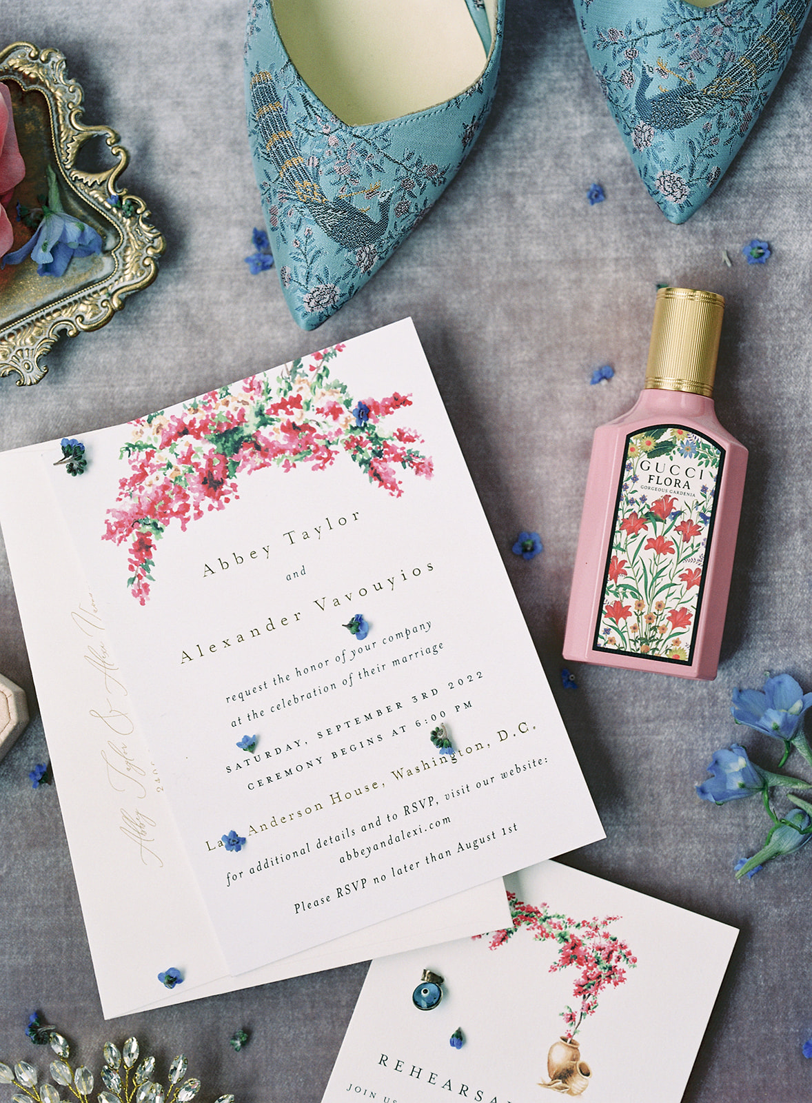 PINK FLORAL WEDDING INVITES AND ACCESSORIES