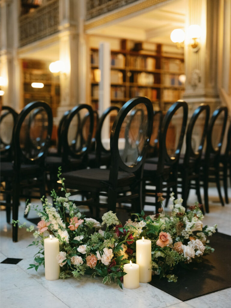 Dark academia wedding design 