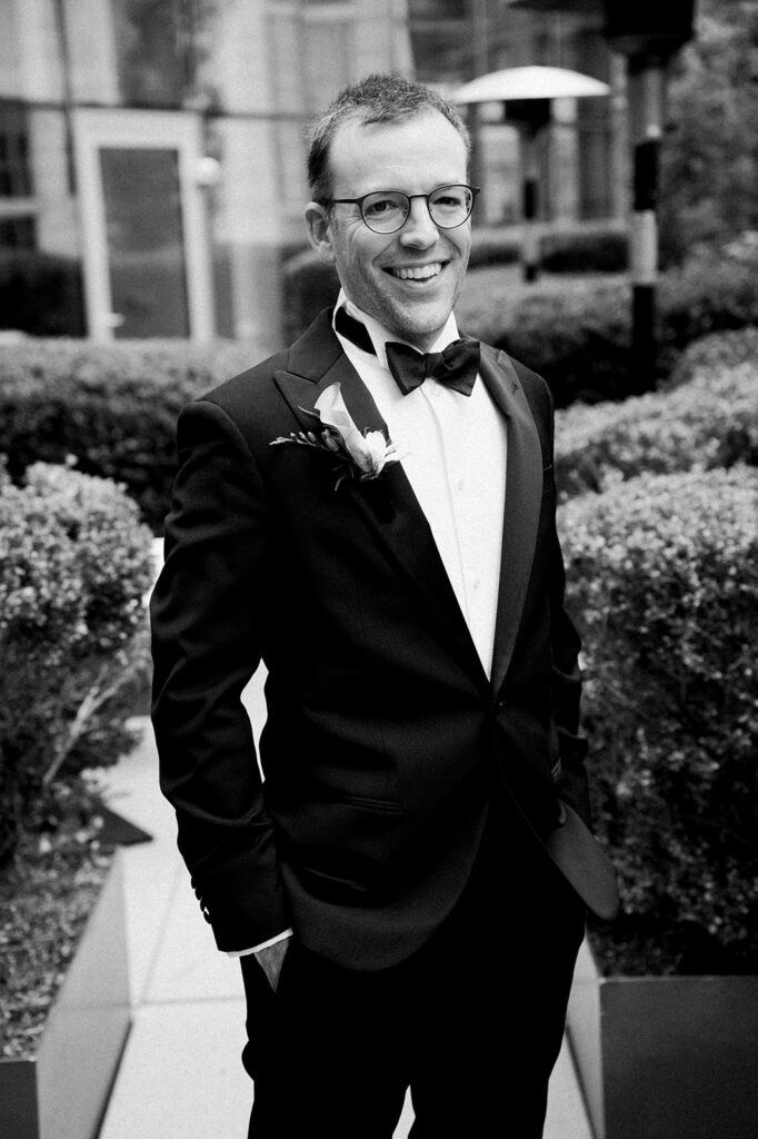 Wedding portrait of groom at Potomac View Terrace.