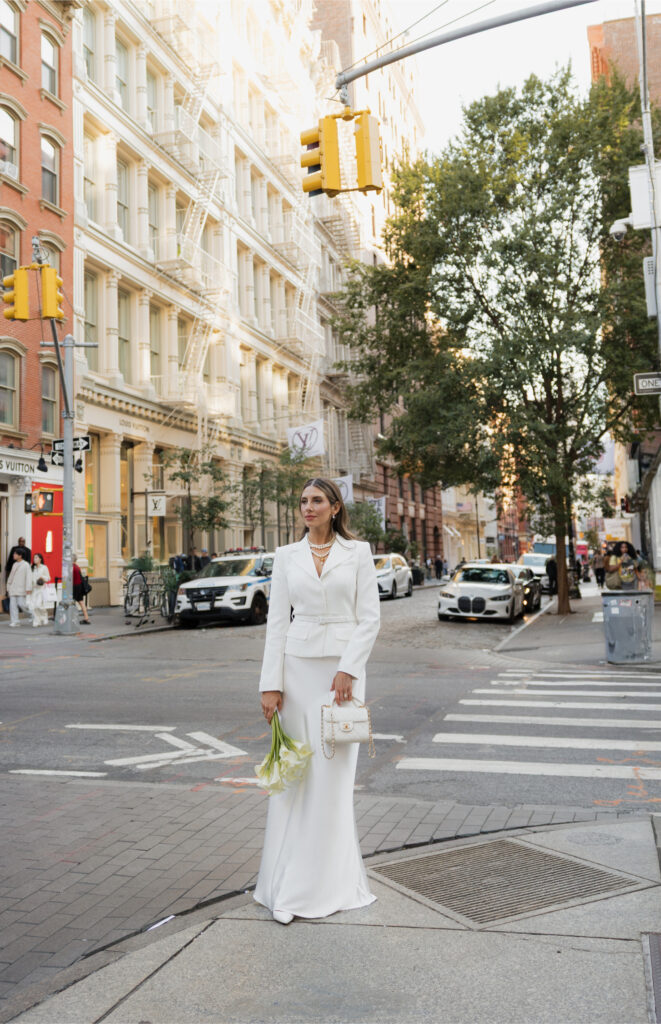 Bridal portrait in NYC streets.