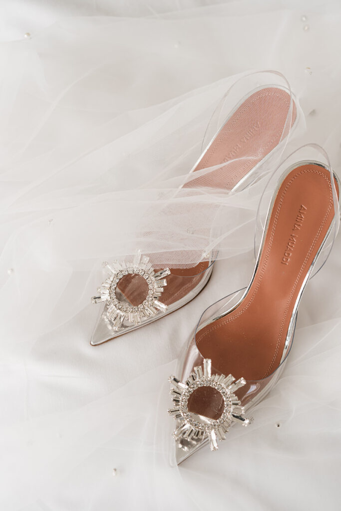 Detail shot of bridal shoes
