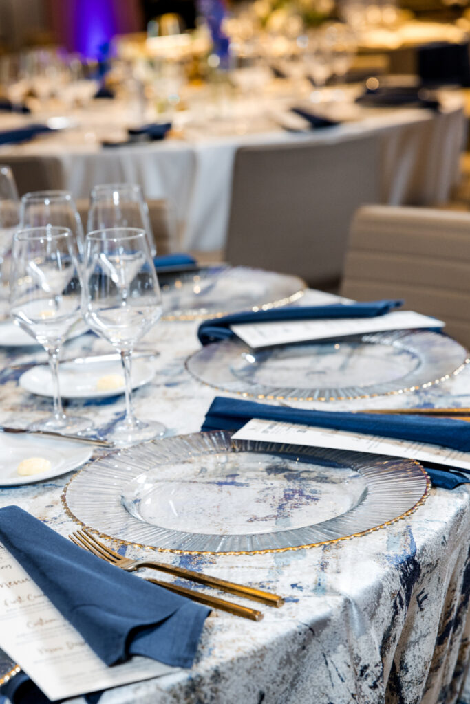 Corporate event planning design details for table setting.